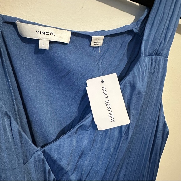 Vince Blue Pleated Midi Sundress - Picture 4 of 6